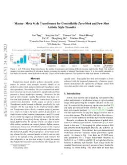 Master: Meta Style Transformer for Controllable Zero-Shot and Few-Shot
  Artistic Style Transfer