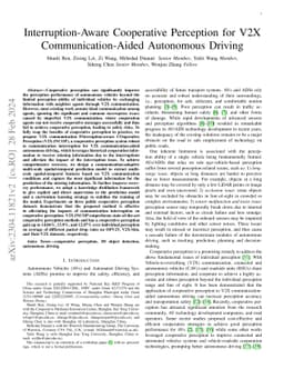 Interruption-Aware Cooperative Perception for V2X Communication-Aided
  Autonomous Driving