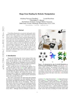 Shape from Shading for Robotic Manipulation