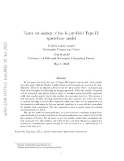 Faster estimation of the Knorr-Held Type IV space-time model