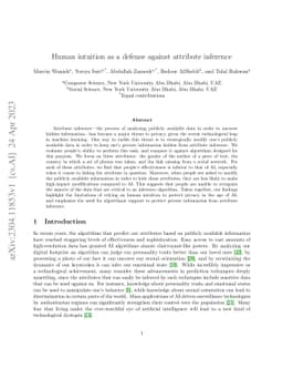 Human intuition as a defense against attribute inference