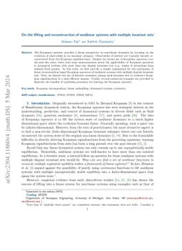 On the lifting and reconstruction of nonlinear systems with multiple
  invariant sets
