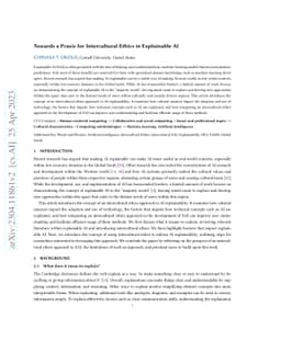Towards a Praxis for Intercultural Ethics in Explainable AI