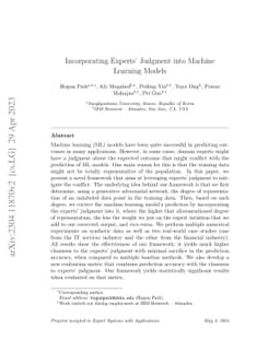 Incorporating Experts' Judgment into Machine Learning Models