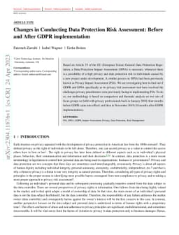 Changes in Conducting Data Protection Risk Assessment and After GDPR
  implementation