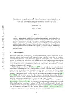 Recurrent neural network based parameter estimation of Hawkes model on
  high-frequency financial data
