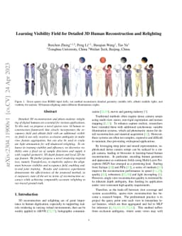 Learning Visibility Field for Detailed 3D Human Reconstruction and
  Relighting