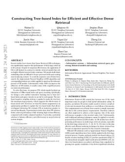 Constructing Tree-based Index for Efficient and Effective Dense
  Retrieval