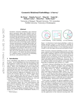 Geometric Relational Embeddings: A Survey