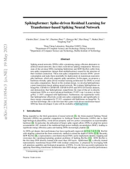 Spikingformer: Spike-driven Residual Learning for Transformer-based
  Spiking Neural Network