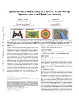 Quality-Diversity Optimisation on a Physical Robot Through
  Dynamics-Aware and Reset-Free Learning