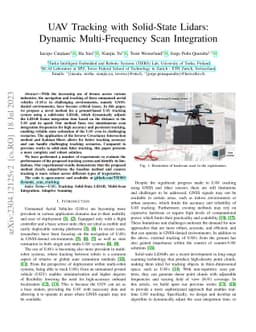 UAV Tracking with Solid-State Lidars:Dynamic Multi-Frequency Scan
  Integration