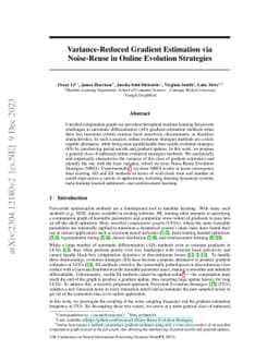 Variance-Reduced Gradient Estimation via Noise-Reuse in Online Evolution
  Strategies