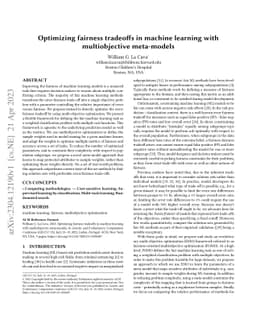 Optimizing fairness tradeoffs in machine learning with multiobjective
  meta-models
