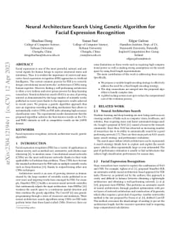 Neural Architecture Search Using Genetic Algorithm for Facial Expression
  Recognition