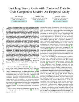 Enriching Source Code with Contextual Data for Code Completion Models:
  An Empirical Study