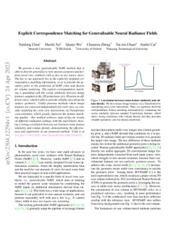 Explicit Correspondence Matching for Generalizable Neural Radiance
  Fields