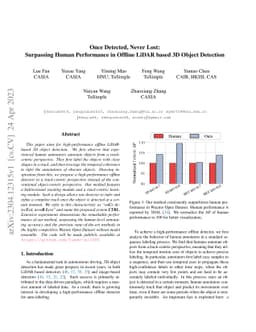 Once Detected, Never Lost: Surpassing Human Performance in Offline LiDAR
  based 3D Object Detection