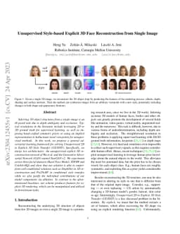 Unsupervised Style-based Explicit 3D Face Reconstruction from Single
  Image