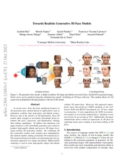 Towards Realistic Generative 3D Face Models