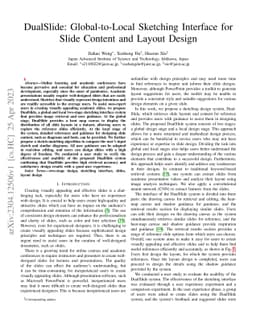 DualSlide: Global-to-Local Sketching Interface for Slide Content and
  Layout Design