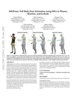 IMUPoser: Full-Body Pose Estimation using IMUs in Phones, Watches, and
  Earbuds