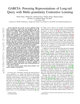 GARCIA: Powering Representations of Long-tail Query with
  Multi-granularity Contrastive Learning