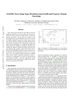 SwinFSR: Stereo Image Super-Resolution using SwinIR and Frequency Domain
  Knowledge