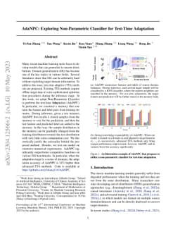 AdaNPC: Exploring Non-Parametric Classifier for Test-Time Adaptation