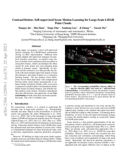 ContrastMotion: Self-supervised Scene Motion Learning for Large-Scale
  LiDAR Point Clouds