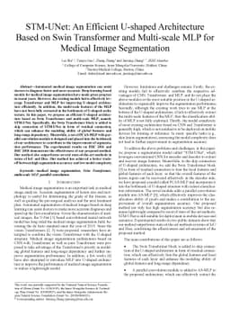 STM-UNet: An Efficient U-shaped Architecture Based on Swin Transformer
  and Multi-scale MLP for Medical Image Segmentation