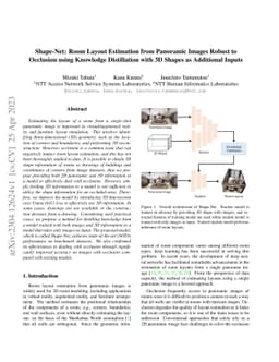 Shape-Net: Room Layout Estimation from Panoramic Images Robust to
  Occlusion using Knowledge Distillation with 3D Shapes as Additional Inputs