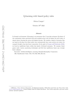 Q-learning with biased policy rules