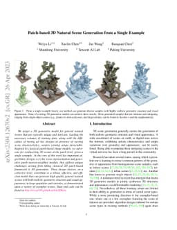 Patch-based 3D Natural Scene Generation from a Single Example