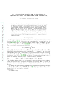 On forward-backward SDE approaches to continuous-time minimum variance
  estimation