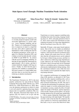 State Spaces Aren't Enough: Machine Translation Needs Attention