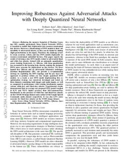 Improving Robustness Against Adversarial Attacks with Deeply Quantized
  Neural Networks