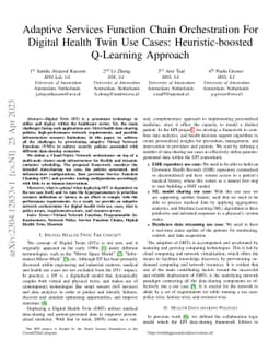 Adaptive Services Function Chain Orchestration For Digital Health Twin
  Use Cases: Heuristic-boosted Q-Learning Approach