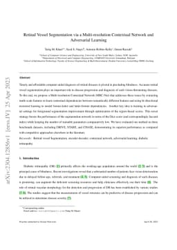 Retinal Vessel Segmentation via a Multi-resolution Contextual Network
  and Adversarial Learning