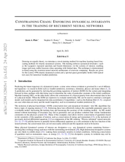 Constraining Chaos: Enforcing dynamical invariants in the training of
  recurrent neural networks