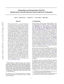 Alternating Local Enumeration (TnALE): Solving Tensor Network Structure
  Search with Fewer Evaluations