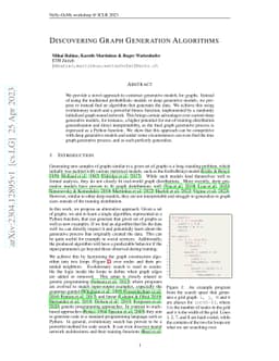 Discovering Graph Generation Algorithms