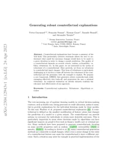 Generating robust counterfactual explanations