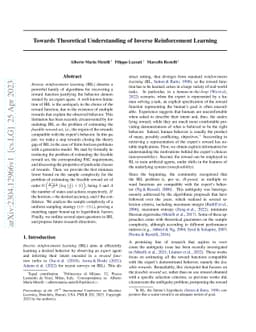 Towards Theoretical Understanding of Inverse Reinforcement Learning