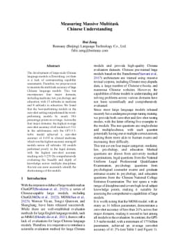 Measuring Massive Multitask Chinese Understanding