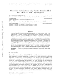 Multi-Scale Feature Fusion using Parallel-Attention Block for COVID-19
  Chest X-ray Diagnosis