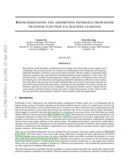Room dimensions and absorption inference from room transfer function via
  machine learning