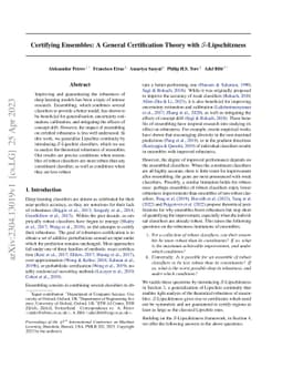 Certifying Ensembles: A General Certification Theory with
  S-Lipschitzness