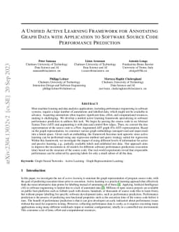 A Unified Active Learning Framework for Annotating Graph Data with
  Application to Software Source Code Performance Prediction