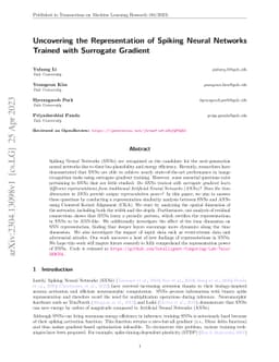 Uncovering the Representation of Spiking Neural Networks Trained with
  Surrogate Gradient